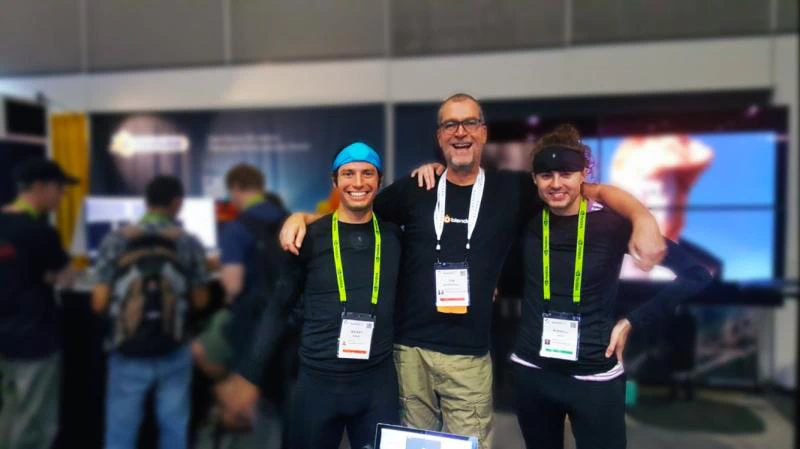 An Enflux motion capture demonstration at a convention.