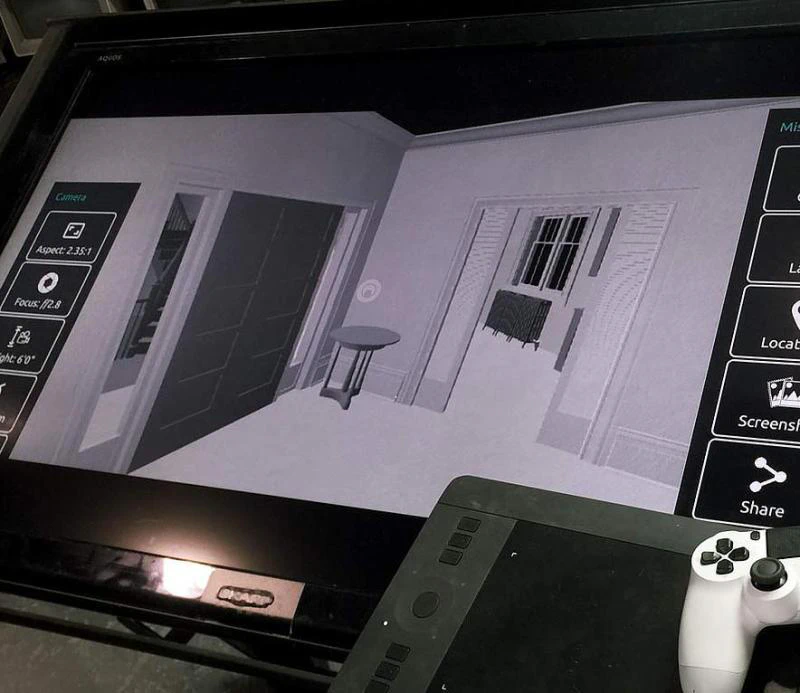 The mother! set visualization software and its controls.