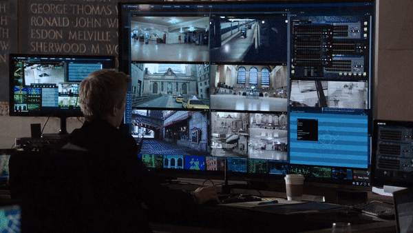 Interactive screen props in a scene from Quantico, Season 1.